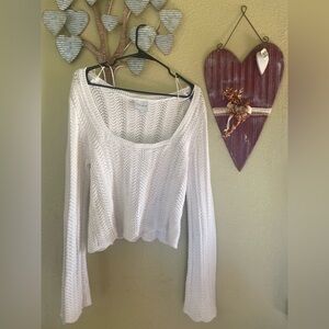 White Knit Long Sleeve Sweater XL